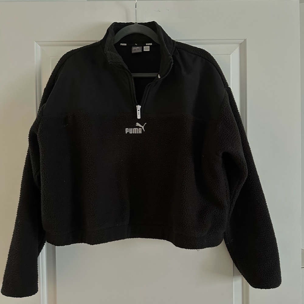 Puma fleece cropped quarter zip